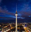Skyline Berlin zur blauen Stunde Panorama Park Inn