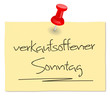 Zettel verkaufsoffener Sonntag
