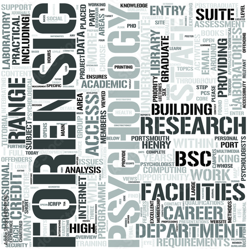 Vector: Forensic Psychology Word Cloud Concept Forensic Psychology Word Cloud Concept