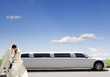 White car. wedding kiss