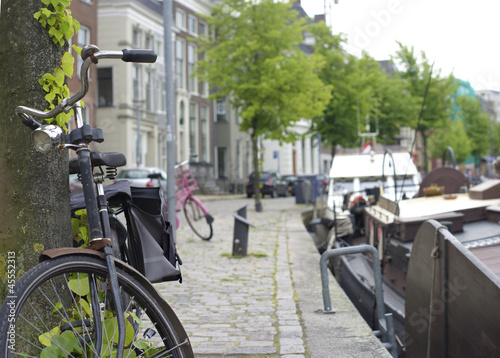 Photo: bicycle in Groningen, netherlands bicycle in Groningen, netherlands