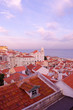 Lisbon, Alfama, softly violet sunset