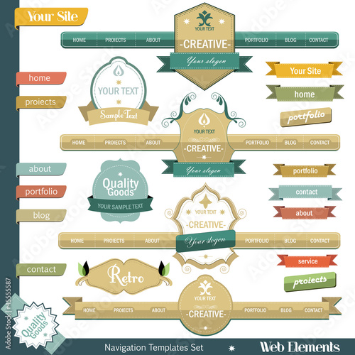 Vector: Vintage style website elements Vintage style website elements