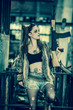 Beautiful woman in cyberpunk style