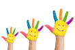 Photo: hands with smile, symbol of friendship, unity, growth hands with smile, symbol of friendship, unity, growth