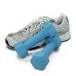 Foto: Sportschuh mit Kurzhanteln Sportschuh mit Kurzhanteln