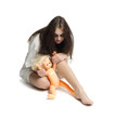 Zombie girl with doll