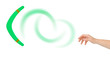 Hand and boomerang