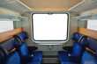 Photo: Interior of train and blank window Interior of train and blank window