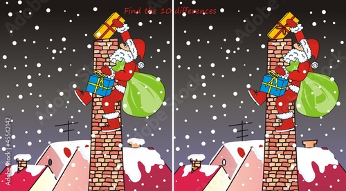 Vector: Santa Claus - chimney-10 differences Santa Claus - chimney-10 differences