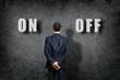 Businessman making a choice