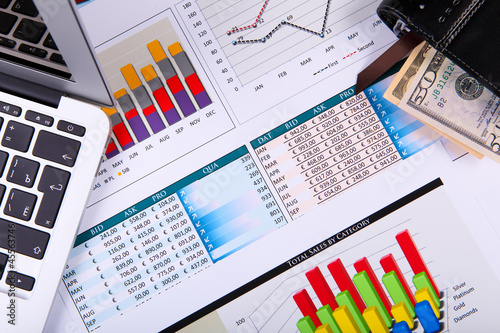 Photo: Financial papers on the table Financial papers on the table