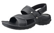 Black smart leather sandals isolates on white background