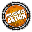 Button "Halloween-Aktion" Orange/Schwarz/Silber