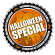 Button "Halloween-Special" Orange/Schwarz/Silber