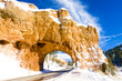 tunnel, Bryce Canyon National Park in winter, Utah, USA