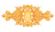 Vector: Ornated gold vintage decor with heraldic shield. Ornated gold vintage decor with heraldic shield.