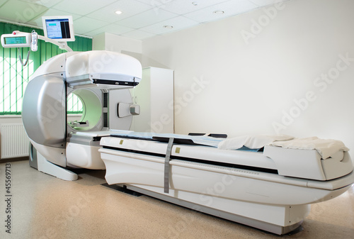 Photo: Equipment in oncology department. Nuclear Medicine Equipment in oncology department. Nuclear Medicine