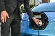 Photo: Man with eco car Man with eco car