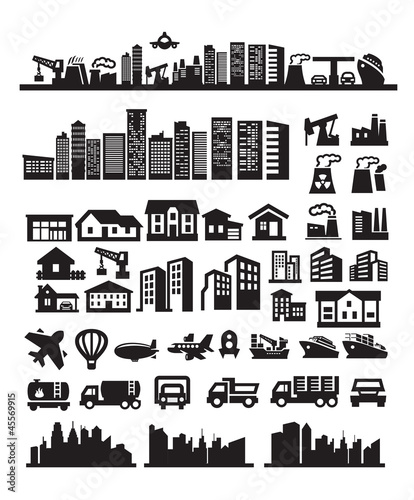 Vector: big city icons big city icons