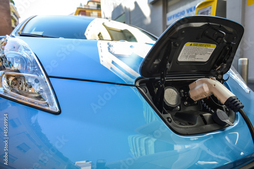 Photo: Electric car in charge Electric car in charge
