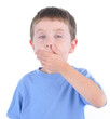 Photo: Surprised Boy with Secret on White Surprised Boy with Secret on White