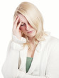 Photo: Blonde young woman has pain - isolated Blonde young woman has pain - isolated