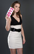 Sexy woman show card with label 2013
