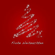 Vector: Frohe Weihnachten - Sternen Baum - Rot Frohe Weihnachten - Sternen Baum - Rot
