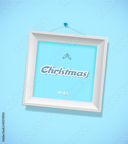 Vector: Christmas sign with picture frame. Christmas sign with picture frame.