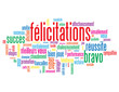 Nuage de Tags "FELICITATIONS" (carte voeux bravo compliments)