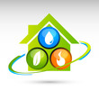 Vector: Logo maison basse conso Logo maison basse conso