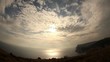 Clouds over the sea with fisheye view (Time Lapse)