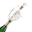 Close-up of champagne explosion