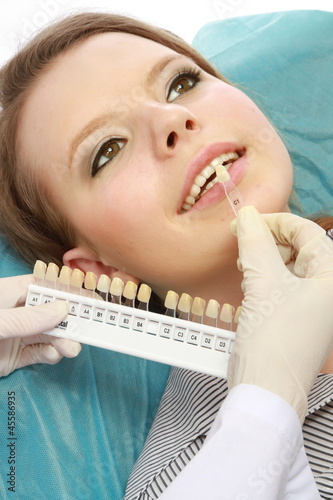 Photo: Examining patient's teeth, closeup Examining patient's teeth, closeup