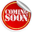 Ccoming soon sticker, vector illustration