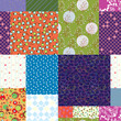 Seamless quilt pattern - floral fabrics design