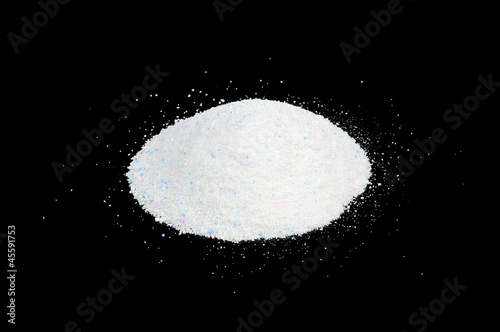 Photo: Pile of Washing Powder on Black Background Pile of Washing Powder on Black Background
