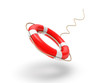 Red lifebelt 3d render illustration