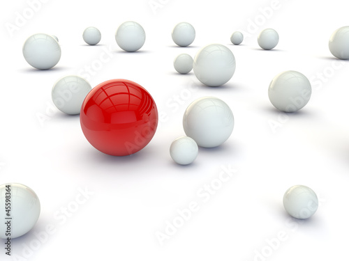 Illustration: Individuality balls 3d render illustration Individuality balls 3d render illustration