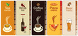set of banners with different kinds of dishes