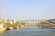 Austerlitz bridge and modern buildings in Paris, France
