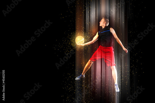 Illustration: Basketball player with a ball Basketball player with a ball