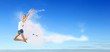 Modern style dancer against blue sky