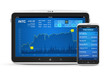 Photo: Stock market and mobile banking on digital devices Stock market and mobile banking on digital devices