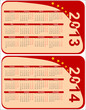 Vektor: red calendar 2013-2014 in the form of labels, vector red calendar 2013-2014 in the form of labels, vector