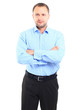 Portrait of a young businessman isolated on white background