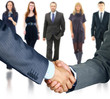 Business handshake and business people