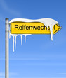 Schild Reifenwechsel