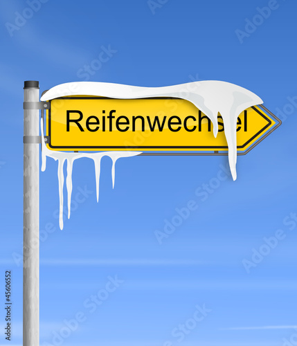 Vector: Schild Reifenwechsel Schild Reifenwechsel